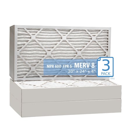 Air Filter, 20x24x4 Hi-E 40  - MERV 8 (3 Pack)